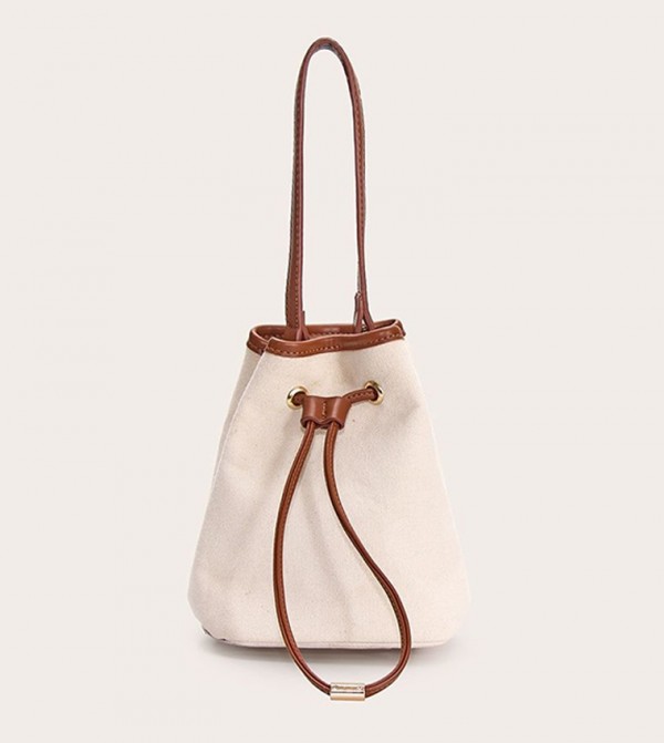 Canvas Drawstring Bucket Beach Bag