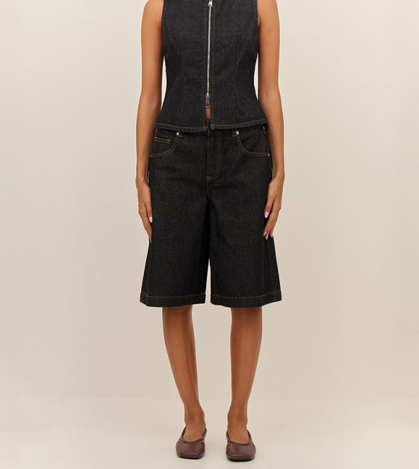 Raw Indigo Longline Denim Jorts