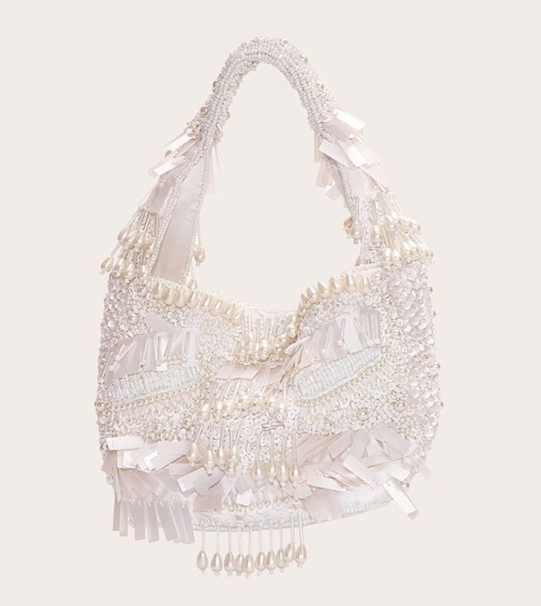 Ornate Sequined Beaded Handheld Bag
