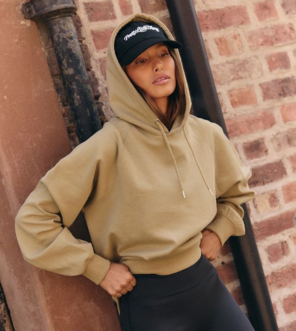 Solid Raglan Sleeves Hoodie