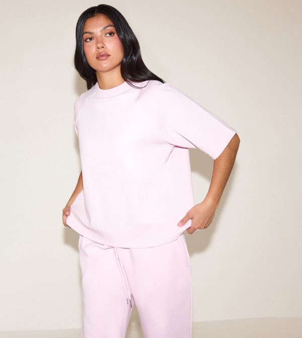 Crew Neck Raglan Sleeves Boxy T-Shirt