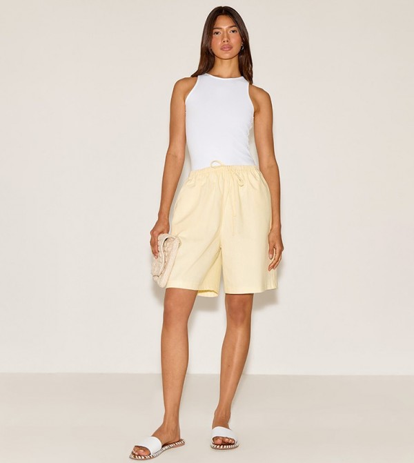 Drawstring Waist Bermuda Shorts