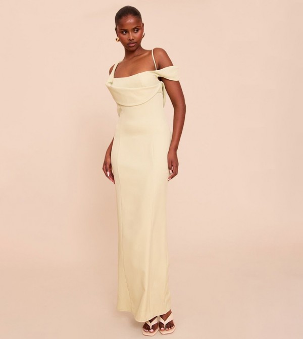 Woven Square Neck Maxi Dress