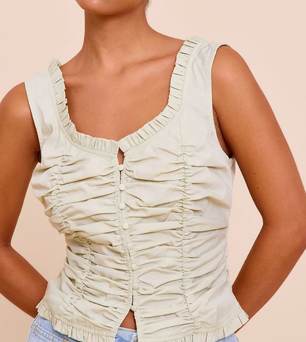 توب قطن ضيق بدون كم 