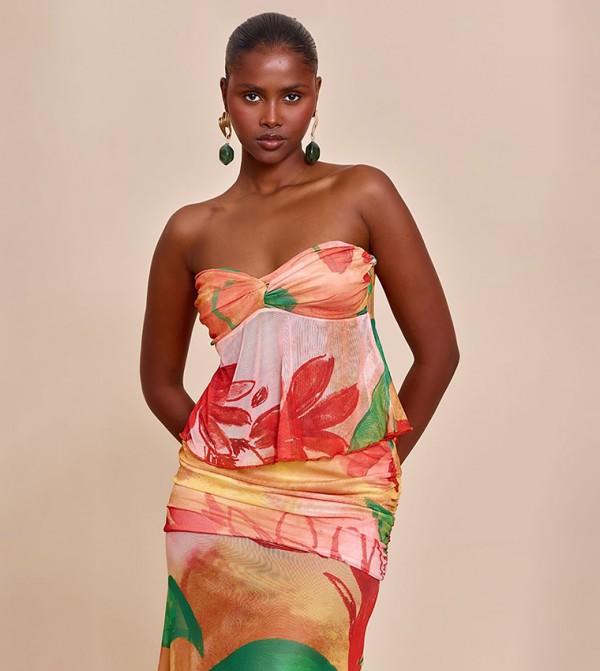 Print Mesh Bandeau Top