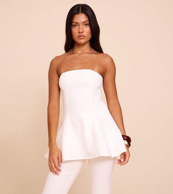 Solid Bandeau A-Line Top