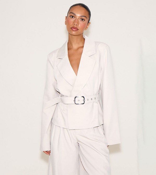 Tailored Woven Cropped Trench Coat