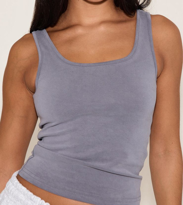 Premium Soft Touch Scoop Neck Crop Top