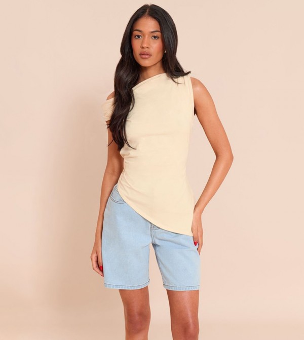 Tall Asymmetric Shoulder Sleeveless Top
