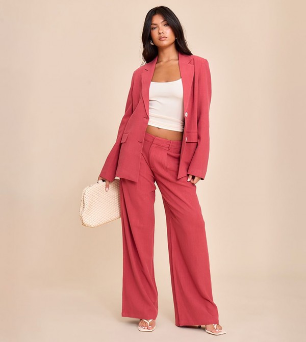 Tailored Linen Wide Leg Trousers