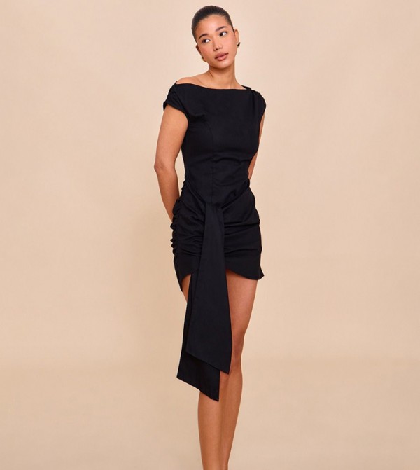 Bandeau Wrap Detail Bodycon Dress