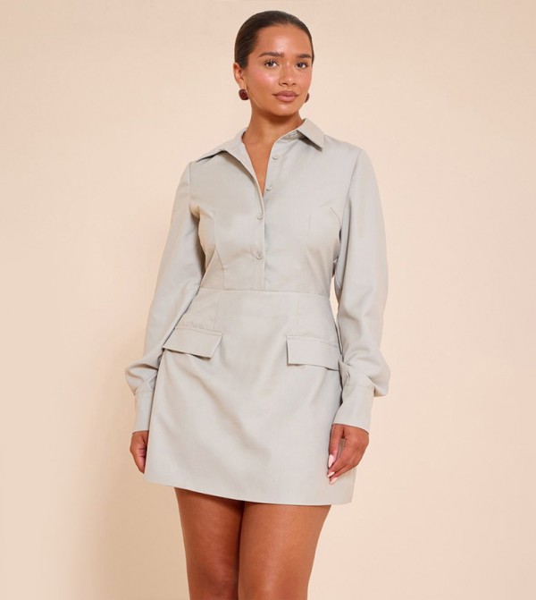 Shape A-Line Mini Shirt Dress