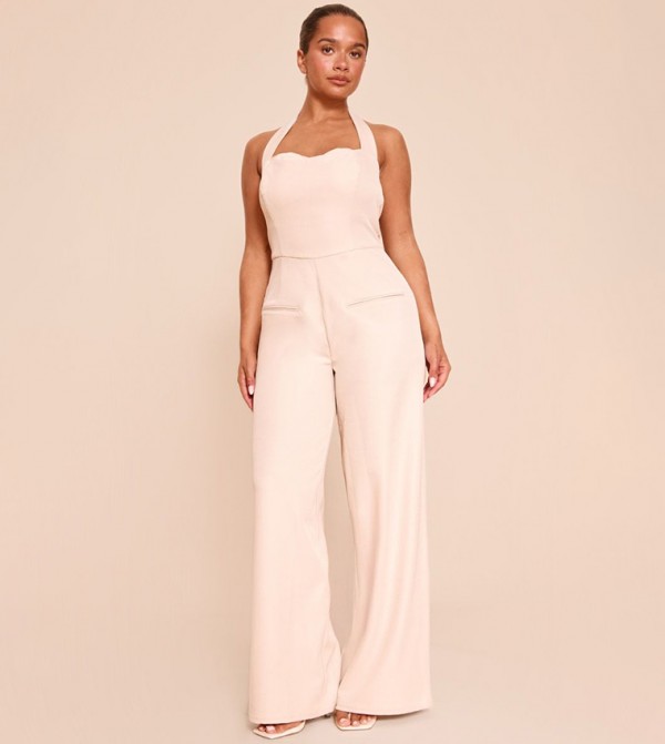 Shape Tailored Halterneck Wide Leg Jumpsuit