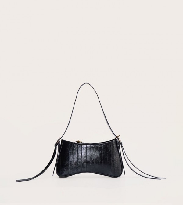 Curved Beaded Shoulder Bag