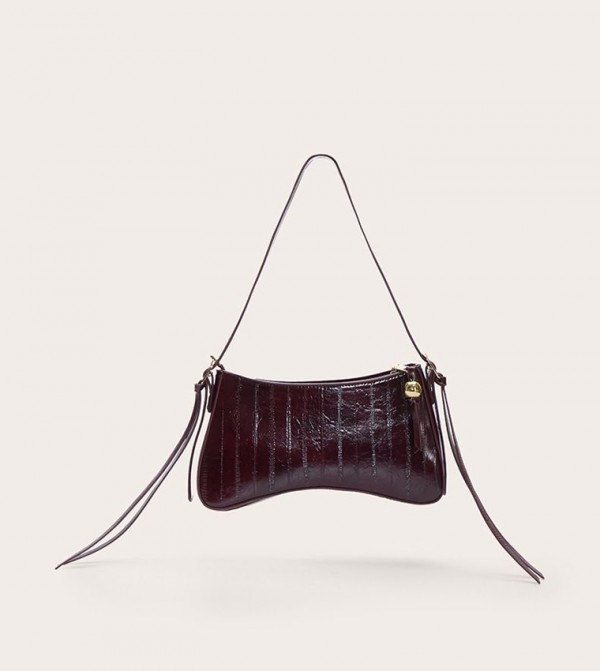 Curved Beaded Shoulder Bag