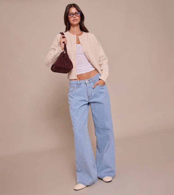 Crew Neck Knit Cardigan