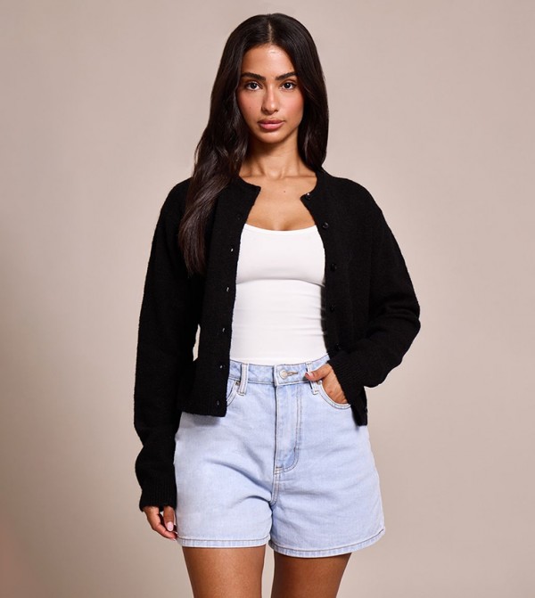 Petite Knit Button Through Cardigan