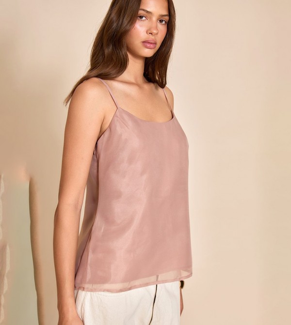 Solid Chiffon Strappy Cami Top