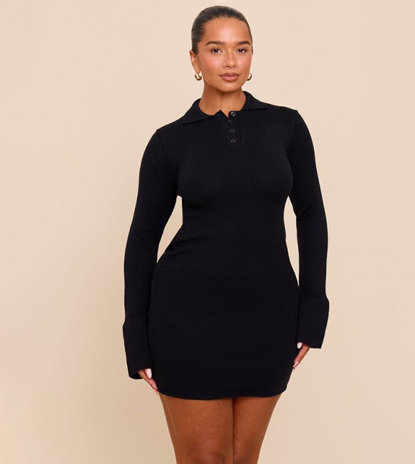 Shape Polo Neck Mini Dress
