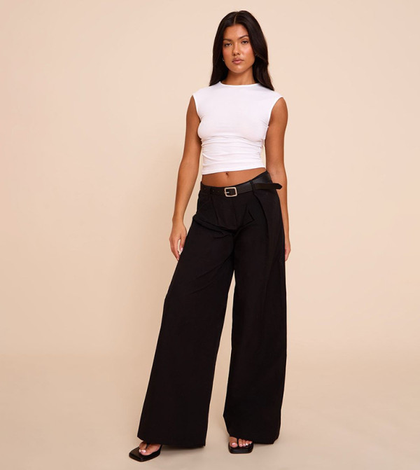 Belted Extreme Lightweight Wide Leg Trousers