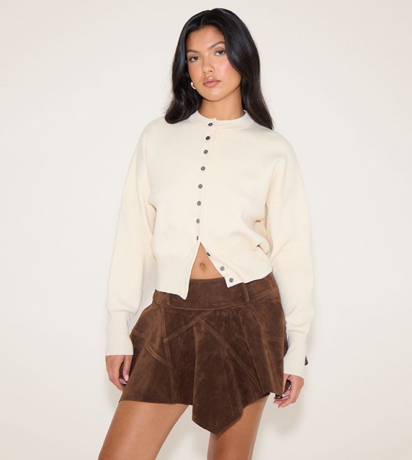 تنورة ميني غير متماثلة شامواه صناعي