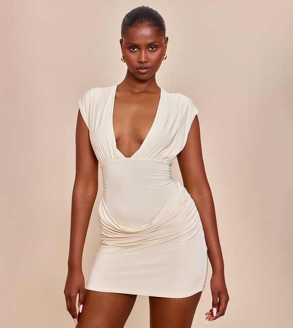 Soft Touch Cowl Drape Mini Dress