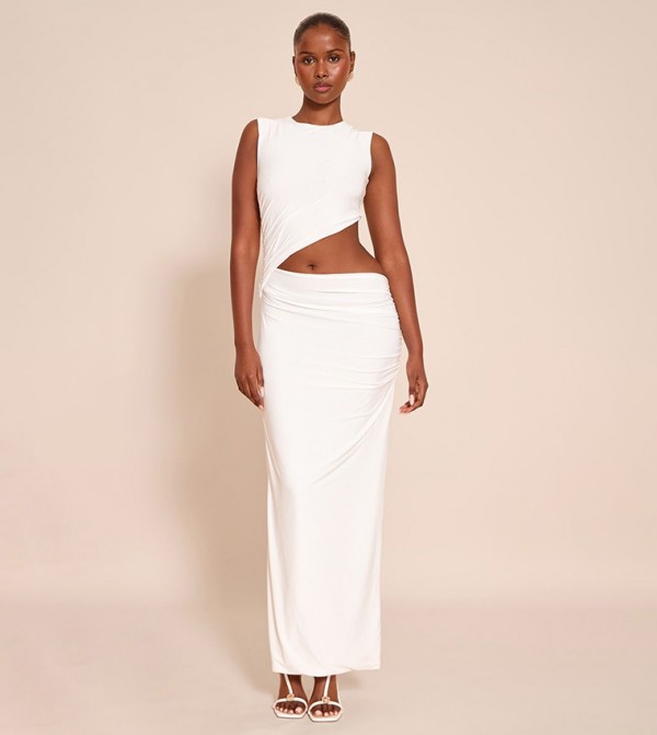 فستان ماكسي بفتحة 