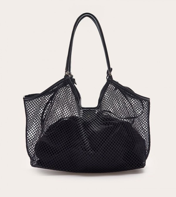 Fishnet Shoulder Bag with Inner Pouch