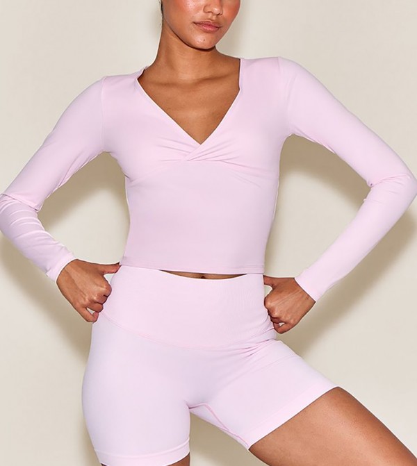 Sculpt Crossover Long Sleeves Top