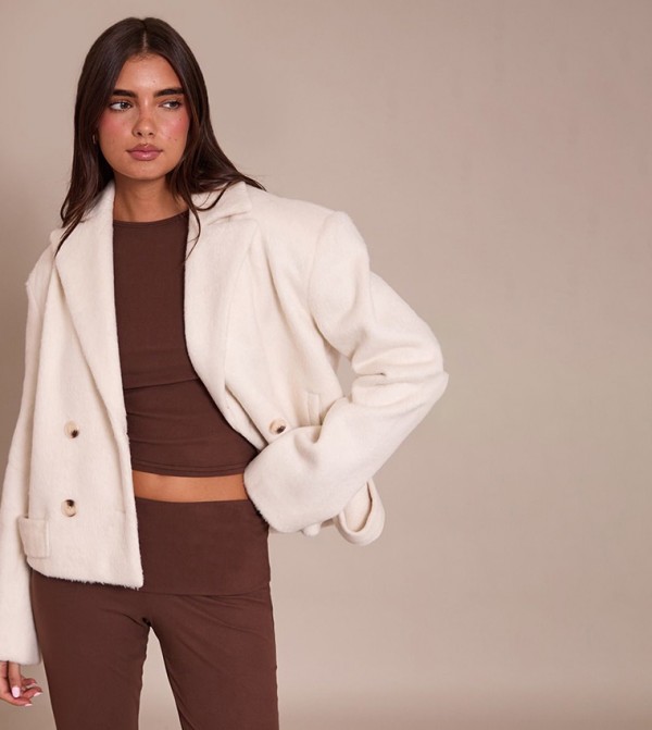 Brushed Wool Cropped Jacket
