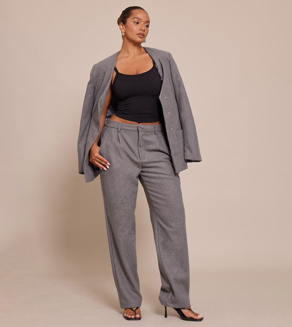 بنطلون واسع شبه صوف 