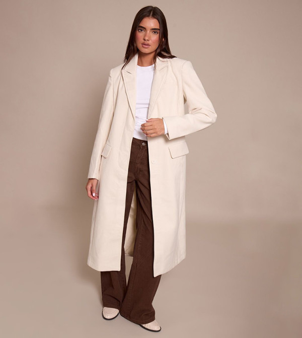 كوت ماكسي شبه صوف 