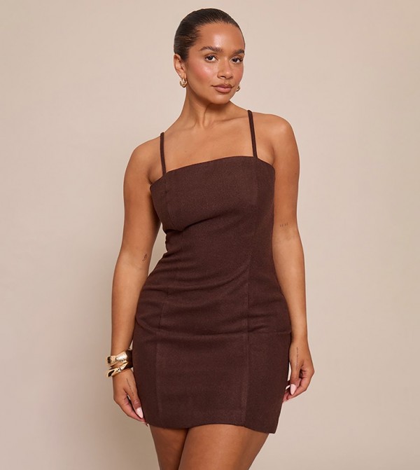 Shape Wool Look Strappy Mini Dress