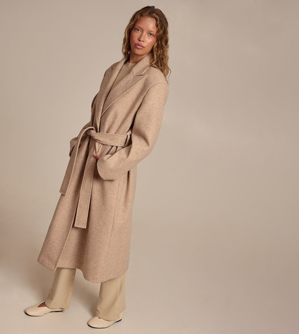 كوت ماكسي شبه صوف 