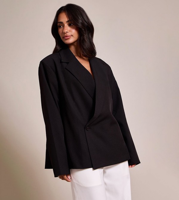 Petite Oversized Crossover Blazer