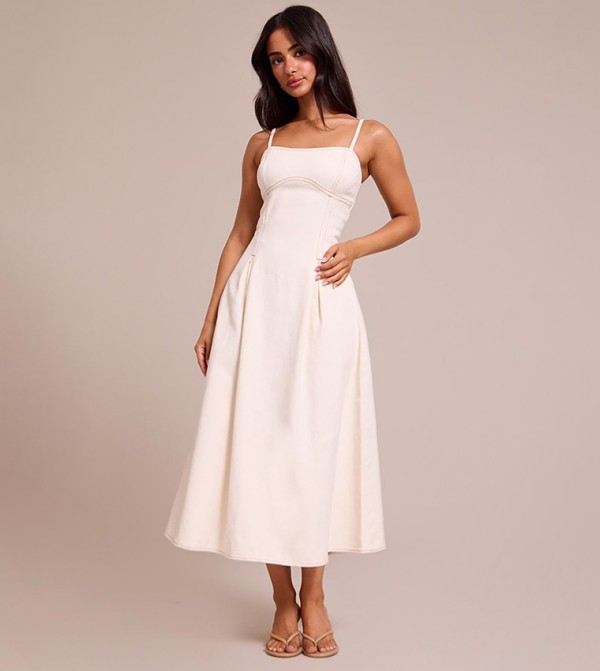 Petite Denim Skater Midi Dress