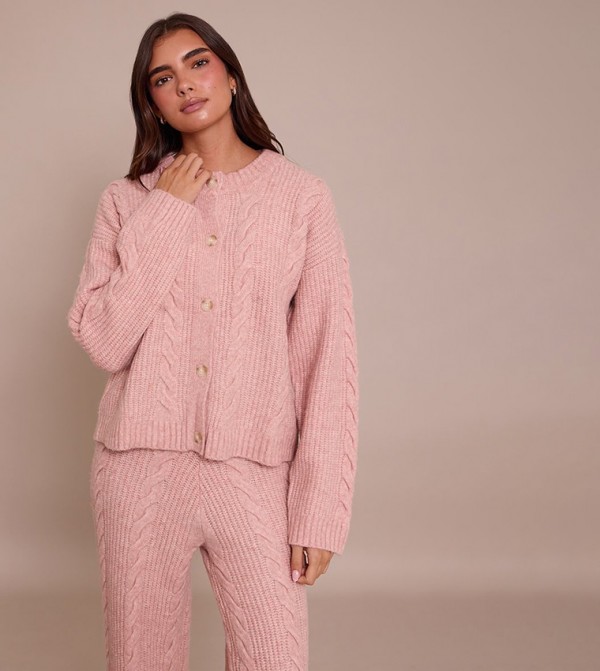 Cable Knit Button Through Cardigan