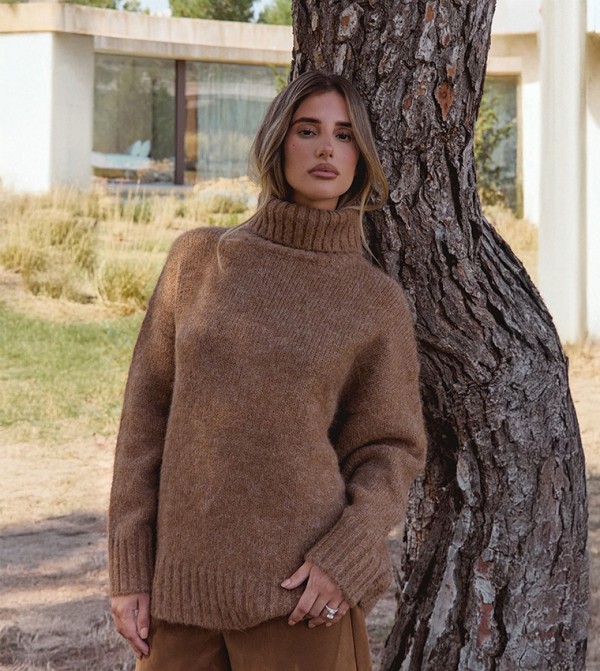 Turtleneck Balloon Sleeves Oversized Sweater