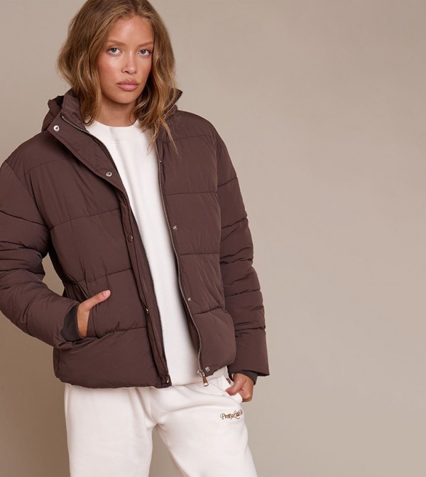 Zip-Through Hooded Puffer Jacket