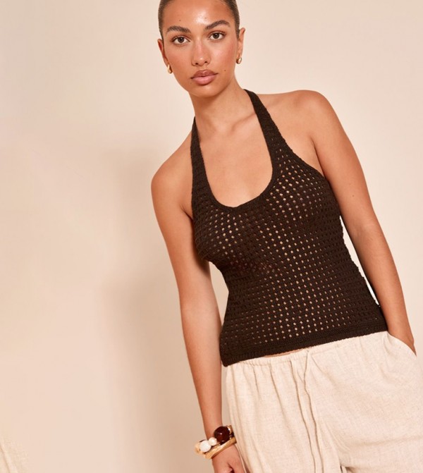Crochet Halterneck Crop Top