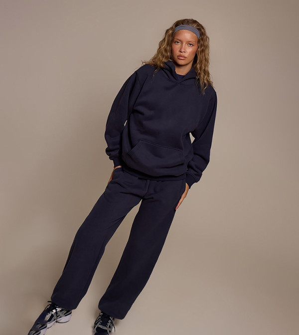 High Waist Fleece Cuffed Sweatpants