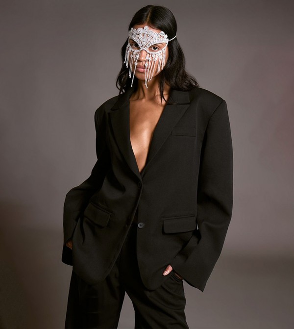 Tailored Woven Dad Fit Oversized Blazer