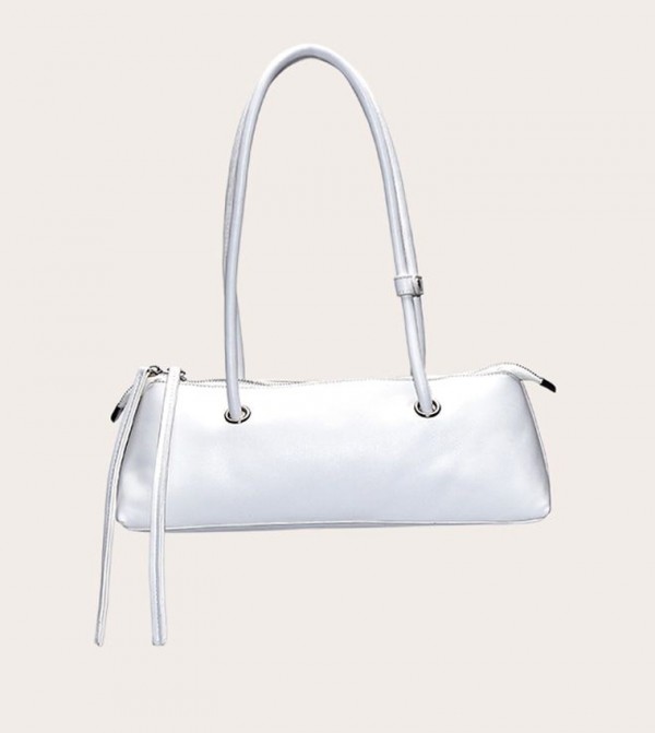 Pu Elongated Handle Shoulder Bag