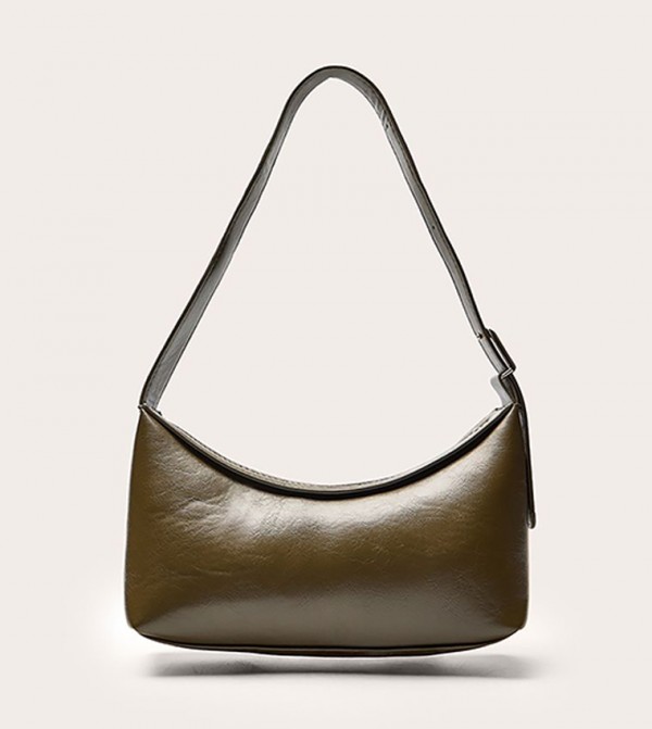 PU Simple Buckle Strap Shoulder Bag