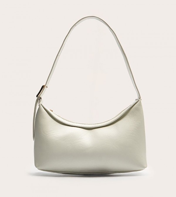 PU Simple Buckle Strap Shoulder Bag