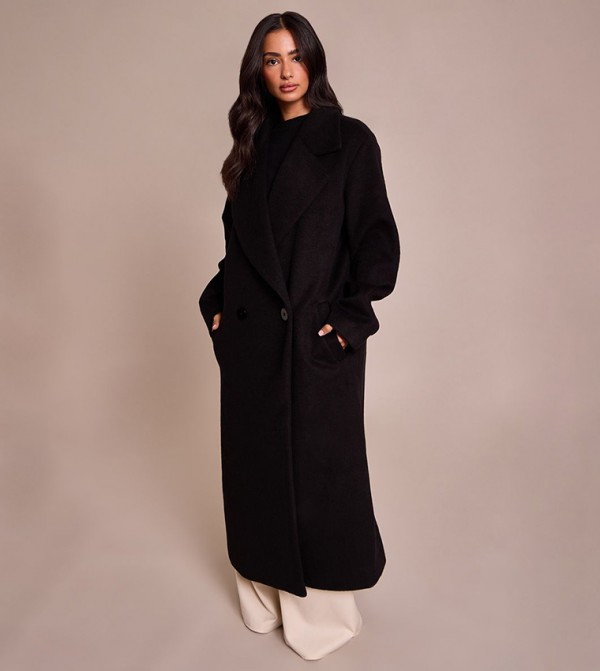 Petite Brushed Wool Maxi Coat