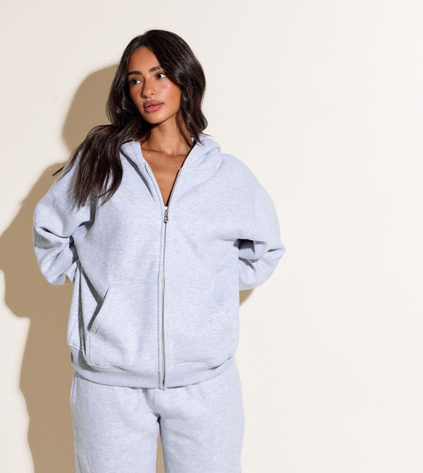 Petite Zippered Long Sleeves Hooded Jacket