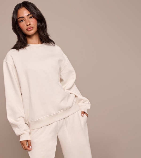 Petite Oversized Crew Neck Sweatshirt