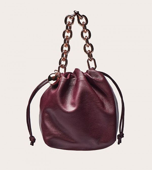 Chain Bead Pouch Bucket Bag