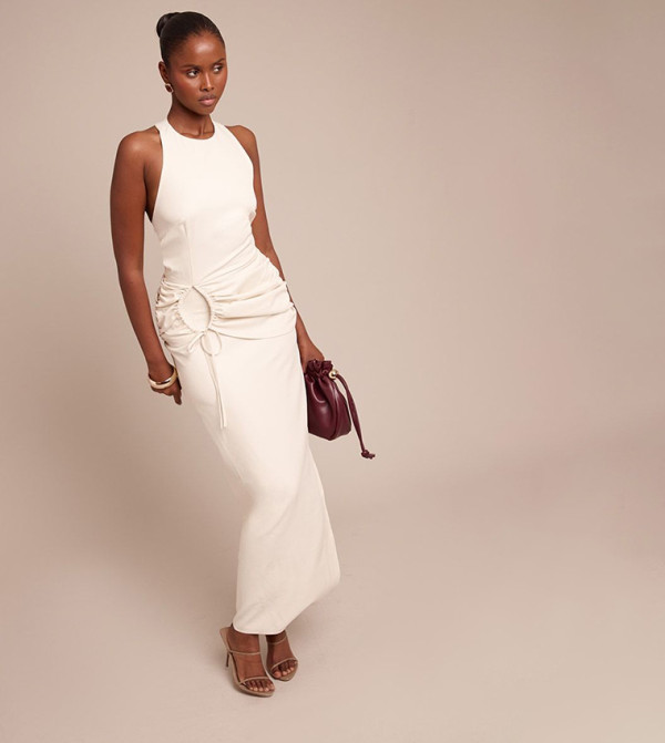 Racer Ruched Maxi Dress